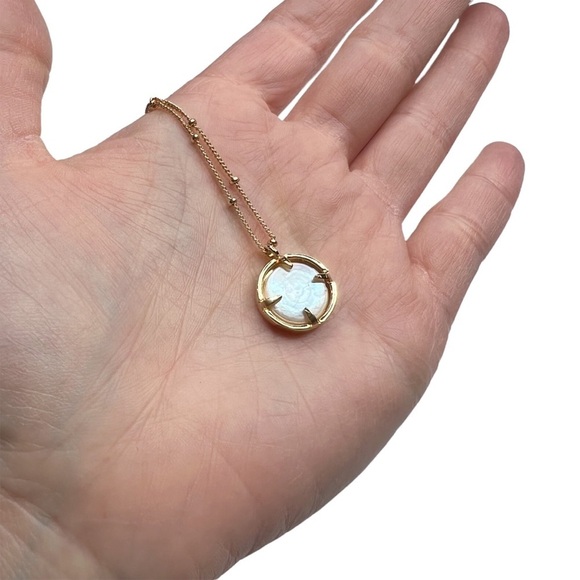 New Round Pearl Pendant Gold Tone Mini Ball Bead Necklace - Picture 7 of 9